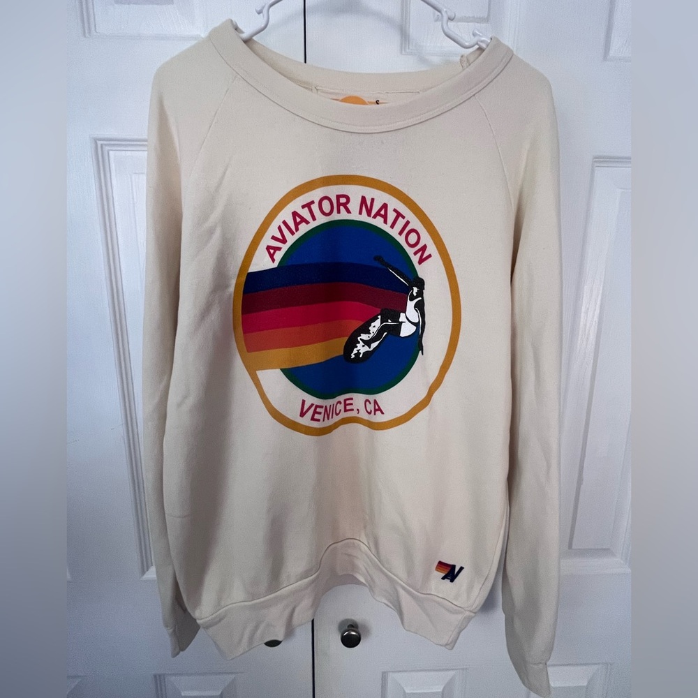 Aviator Nation Cream Graphic Women's Sweater